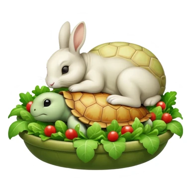  lapin qui dort et la tortu qui mange de la salade sticker