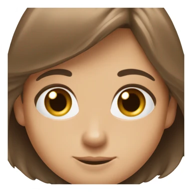 Gruid Brown Hair and Brown Eyes ￼ Straight long Heart sticker