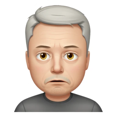 elon musk grumpy clearly offended by something with some small tears under his eyes sticker