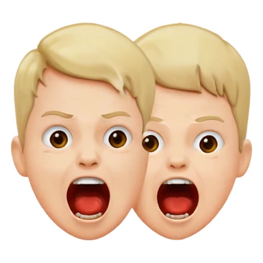 two children scream loudly sticker