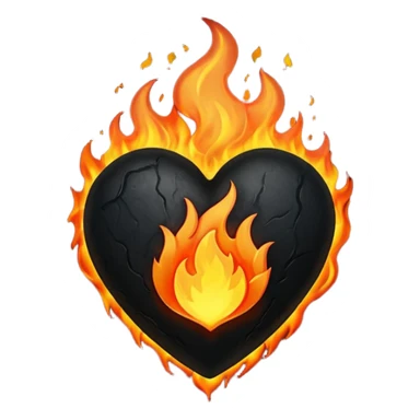 black heart on fire sticker