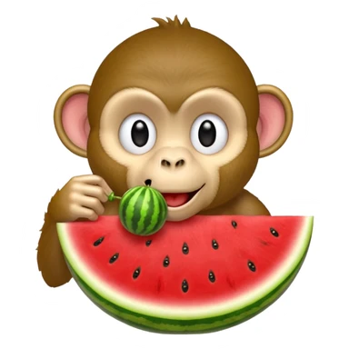 Monkey eating watermelon  sticker