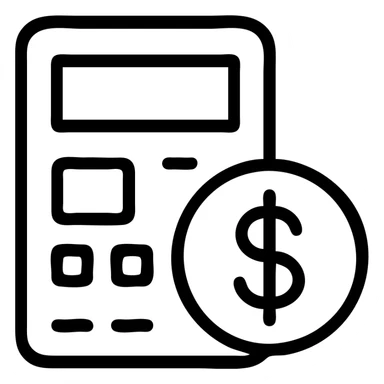 minimalist finance icon, black lines, transparent background sticker