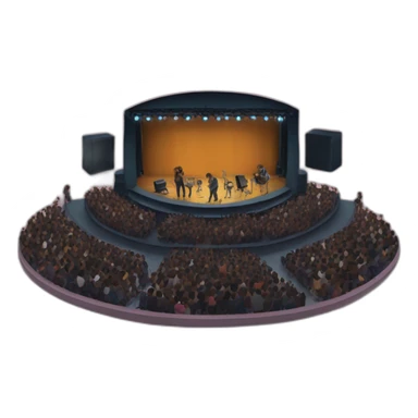 Concert of rap music with a stage and an audience sticker
