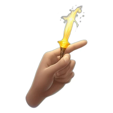 harry potter's hand with a wand throwing a spell with magic light sticker