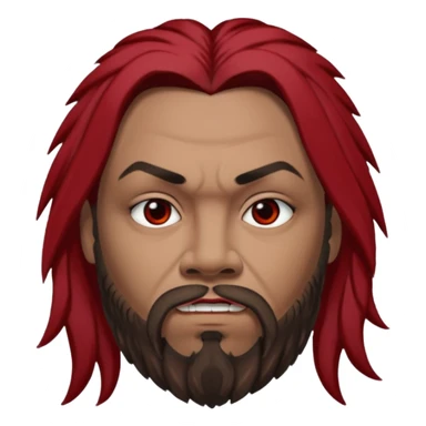 Max Cavalera (b.1969) with dark red long hair with black highlights sticker