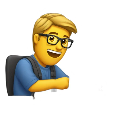 Editor con computadora  sticker