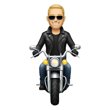 Caucasian biker on a street glide Harley Davidson sticker