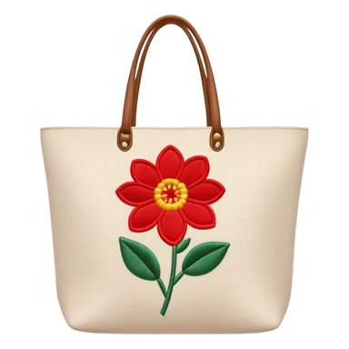 tote bag with embroidered flower  sticker