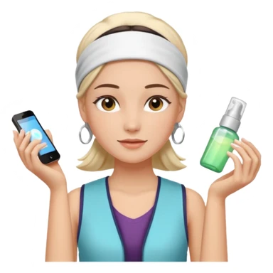 Clean girl aesthetic emoticons, apply skincare products, headband, glowing skin, vest, soft lighting
 sticker