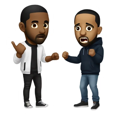 Drake and Kendrick Lamar fighting sticker