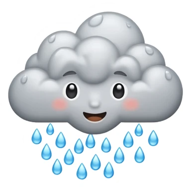 emoji of grey cloud is raining sticker