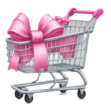Shopping cart with pink bow  sticker