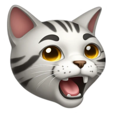 cartoon 2d cat shocked sideways crying with gun sticker