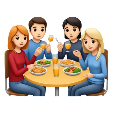 friends having lunch together sticker