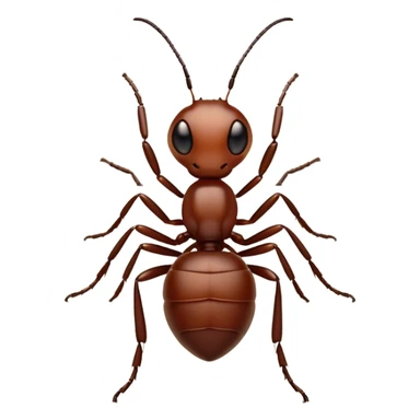 Cinematic Industrious Ant Portrait Emoji, Poised and diligent, with a tiny, meticulously detailed body in earthy tones, sharp, observant eyes and agile limbs, Simplified yet precise and sophisticated features, highly detailed, glowing with a soft, natural luminescence, high shine, intelligent and determined, stylized with an air of hardworking resilience, focused and alert, soft glowing outline, capturing the essence of a watchful ant that appears ready to march out of the screen with effortless precision! sticker