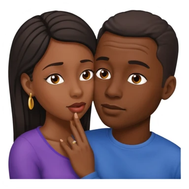 homme noire qui parle à l'oreille de la femme noire sticker