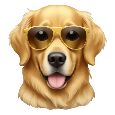 Golden retriever wearing sunglasses sticker