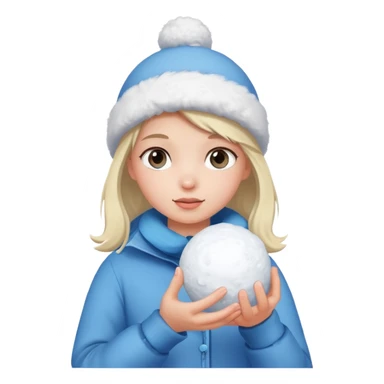young girl with snowball











 sticker