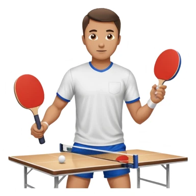 Guy playing ping pong on a 4x8 wooden table sticker