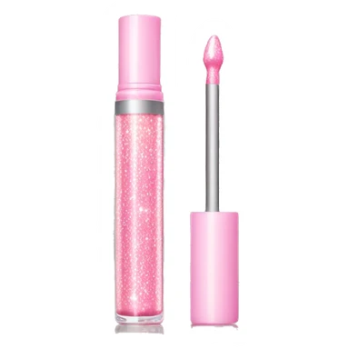 Light Pink sparkly lip gloss tube sticker
