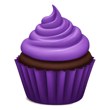 Chocolate cupcake with purple cream sticker