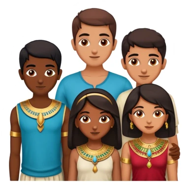 5 best friends, 1 Egyptian man, 1 indian girl 1 persian girl 1 moroccan boy 1 black boy sticker