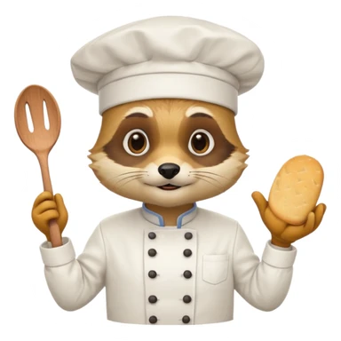 chef yellow raccoon sticker