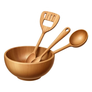 wooden kitchen utensils and items sticker