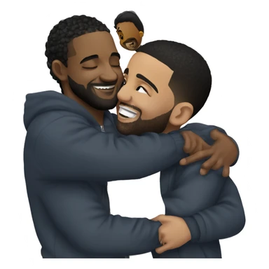 Drake hugging Kendrick Lamar  sticker