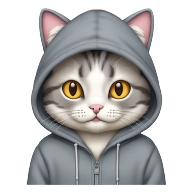 Cat wearing a hoodie sticker
