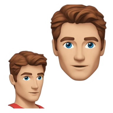 Alain Delon young fitness coach blue eyes red hair sticker