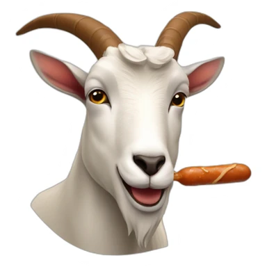 goat eating sausage sticker