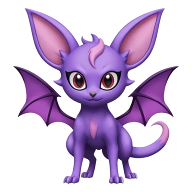 Espeon-Sneasel-Noibat-Fakémon-hybrid-creature (full body)  sticker