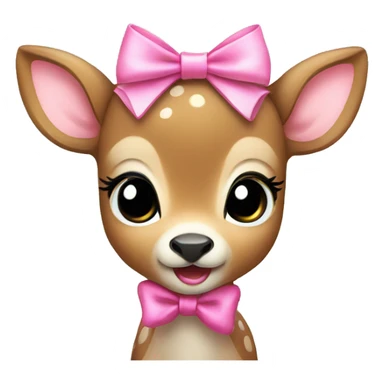 Baby deer with a pink bow  sticker