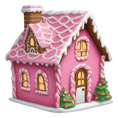A pink gingerbread house sticker