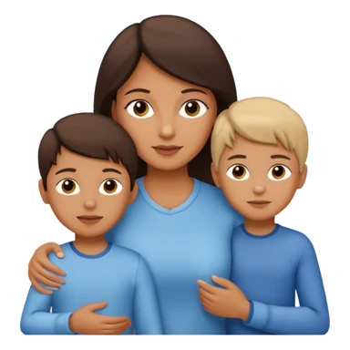 Mamá y dos hijos niño y niña  sticker