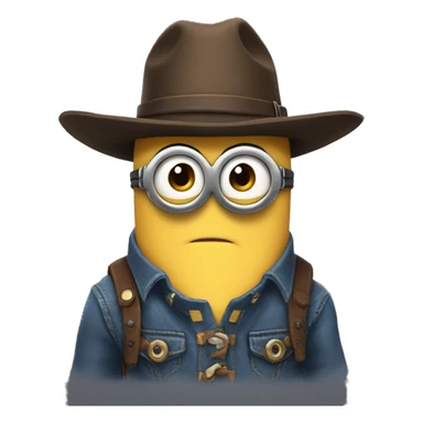 Despicable 4 character mega minion, western outfit sticker