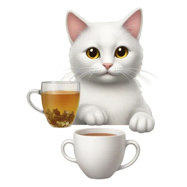 Cat with cup of tea in the bar sticker