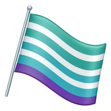 gay men five-stripe flag with green, teal, white, blue, and purple sticker