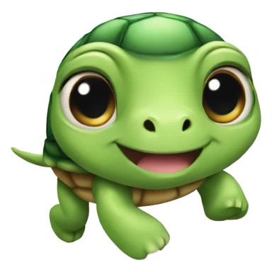 running, very cute, smart, small head, turtle sticker