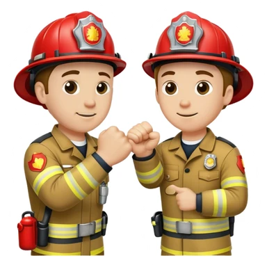A fireman and a EMT making fist bump  sticker
