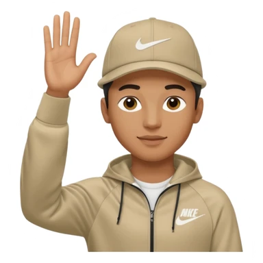 Ragazzo mulatto col cappello Nike e tuta Nike cha saluta sticker