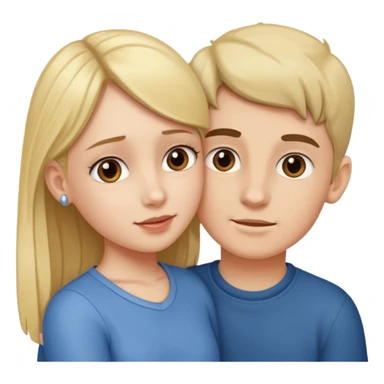 A girl holding an boys ear tightly sticker