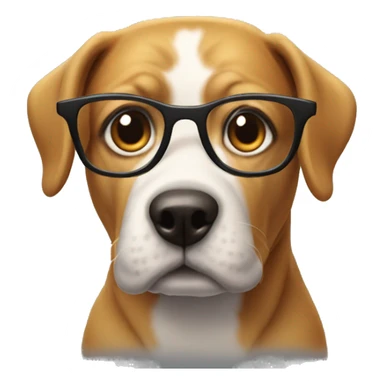 Dog with a one inch body and a huge head with glasses sticker