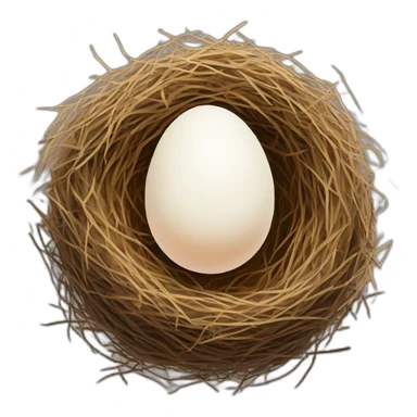 large raw egg among other small eggs in a nest sticker