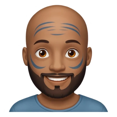 bald bearded man with face tattoo sticker