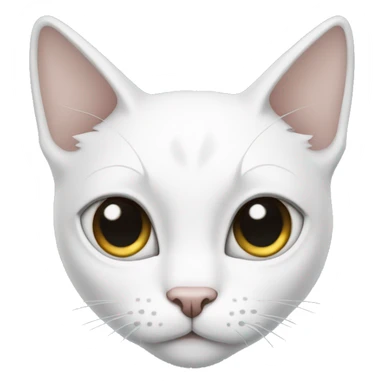 White cat with a black forehead and ears sticker