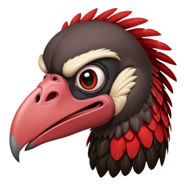   Old black and red angry  vulture looking ahead sticker
