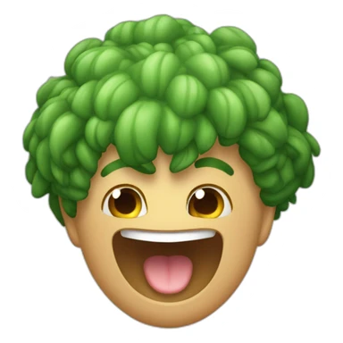 Crea un emoji con la cara de una rana saltando de alegria sticker